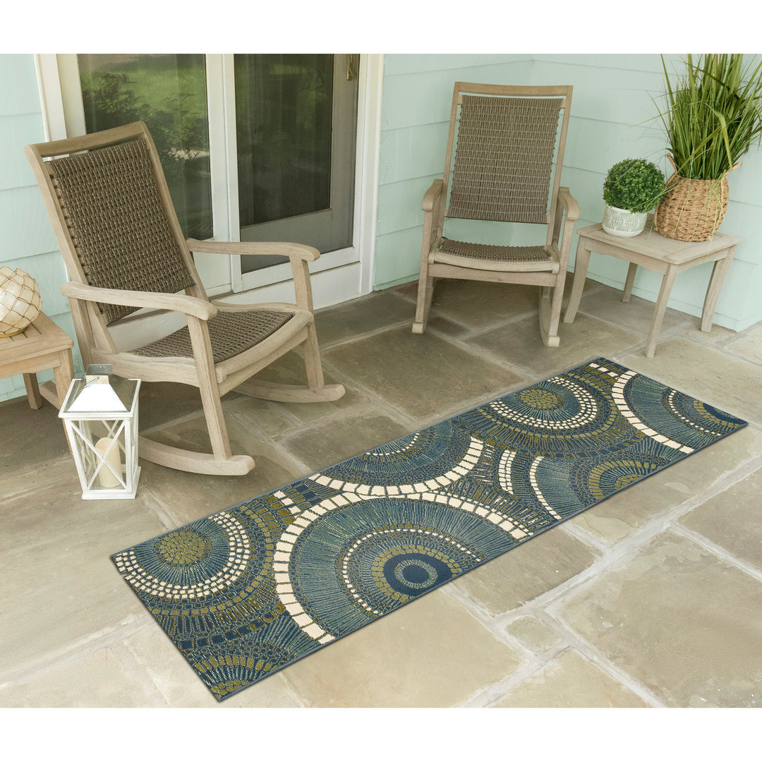 Liora Manne Marina Circles Indoor/Outdoor Rug | Azure - RSH Decor