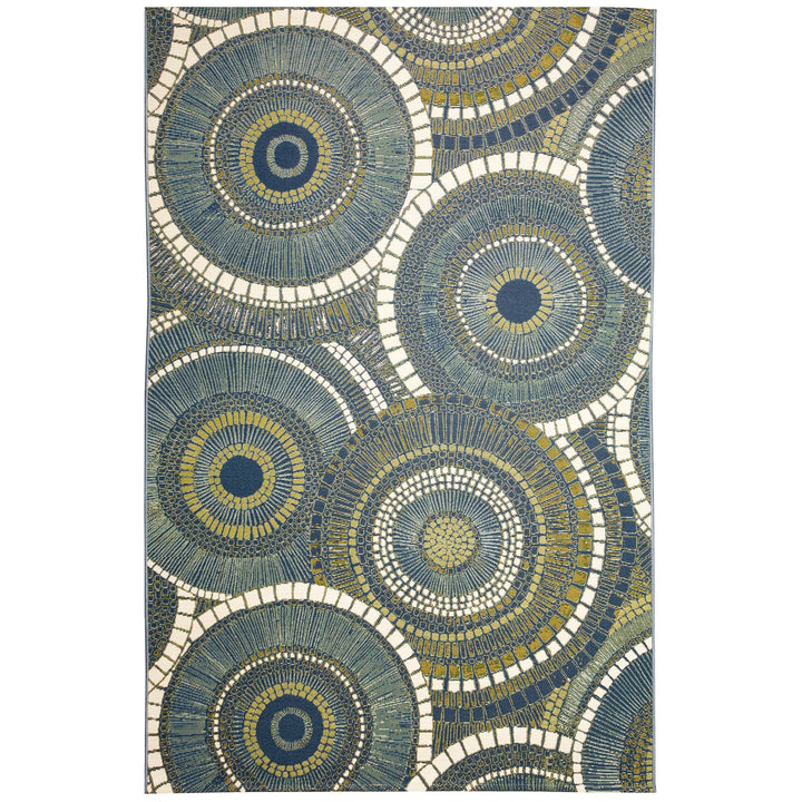 Liora Manne Marina Circles Indoor/Outdoor Rug | Azure - RSH Decor