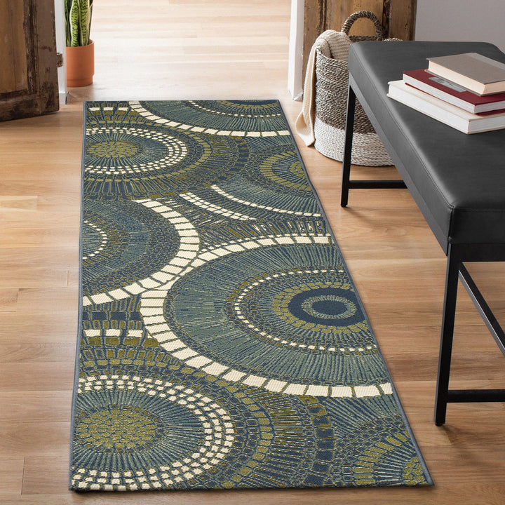 Liora Manne Marina Circles Indoor/Outdoor Rug | Azure - RSH Decor