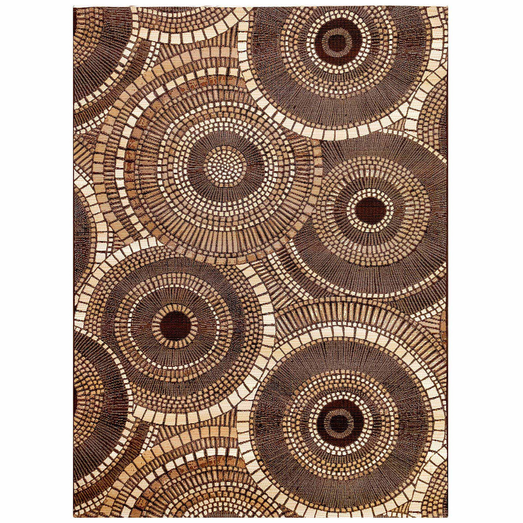 Liora Manne Marina Circles Indoor/Outdoor Rug | Brown - RSH Decor