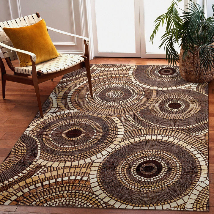 Liora Manne Marina Circles Indoor/Outdoor Rug | Brown - RSH Decor