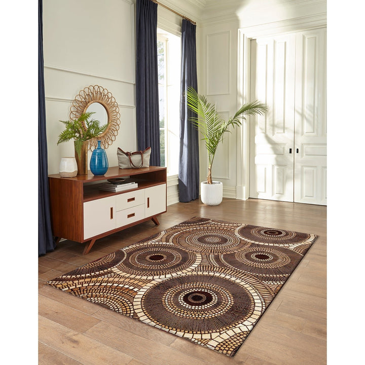 Liora Manne Marina Circles Indoor/Outdoor Rug | Brown - RSH Decor