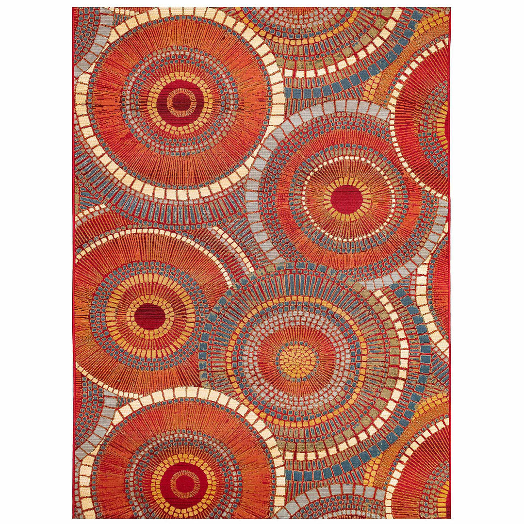 Liora Manne Marina Circles Indoor/Outdoor Rug | Saffron - RSH Decor