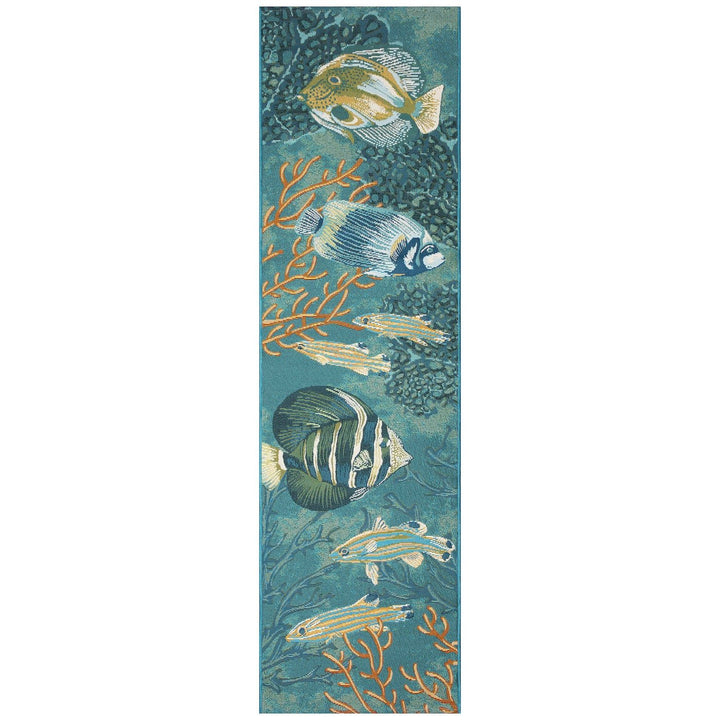 Liora Manne Marina Fish Indoor/Outdoor Rug | Aqua - RSH Decor