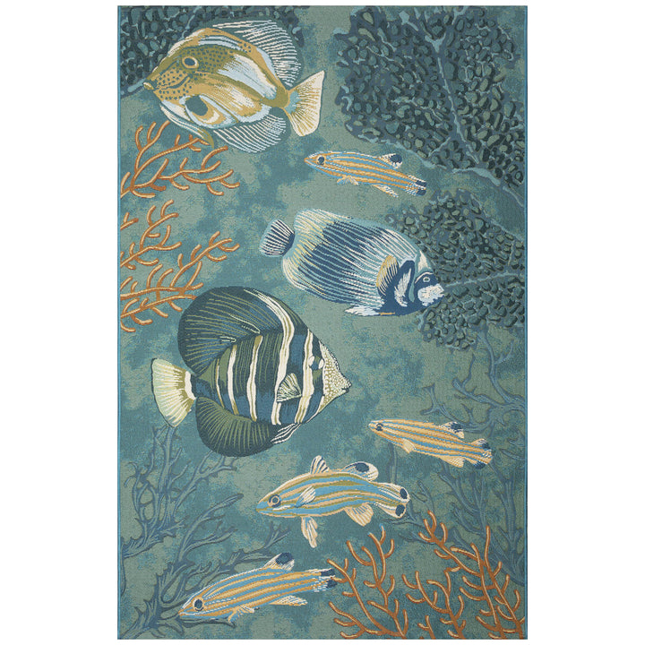 Liora Manne Marina Fish Indoor/Outdoor Rug | Aqua - RSH Decor