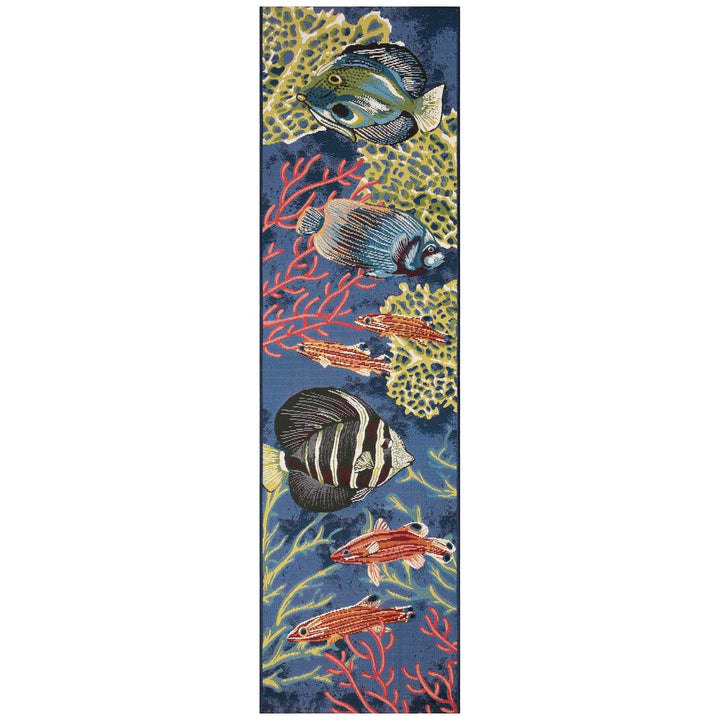 Liora Manne Marina Fish Indoor/Outdoor Rug | Navy - RSH Decor