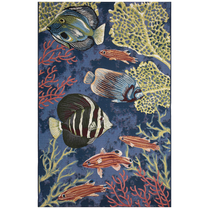 Liora Manne Marina Fish Indoor/Outdoor Rug | Navy - RSH Decor