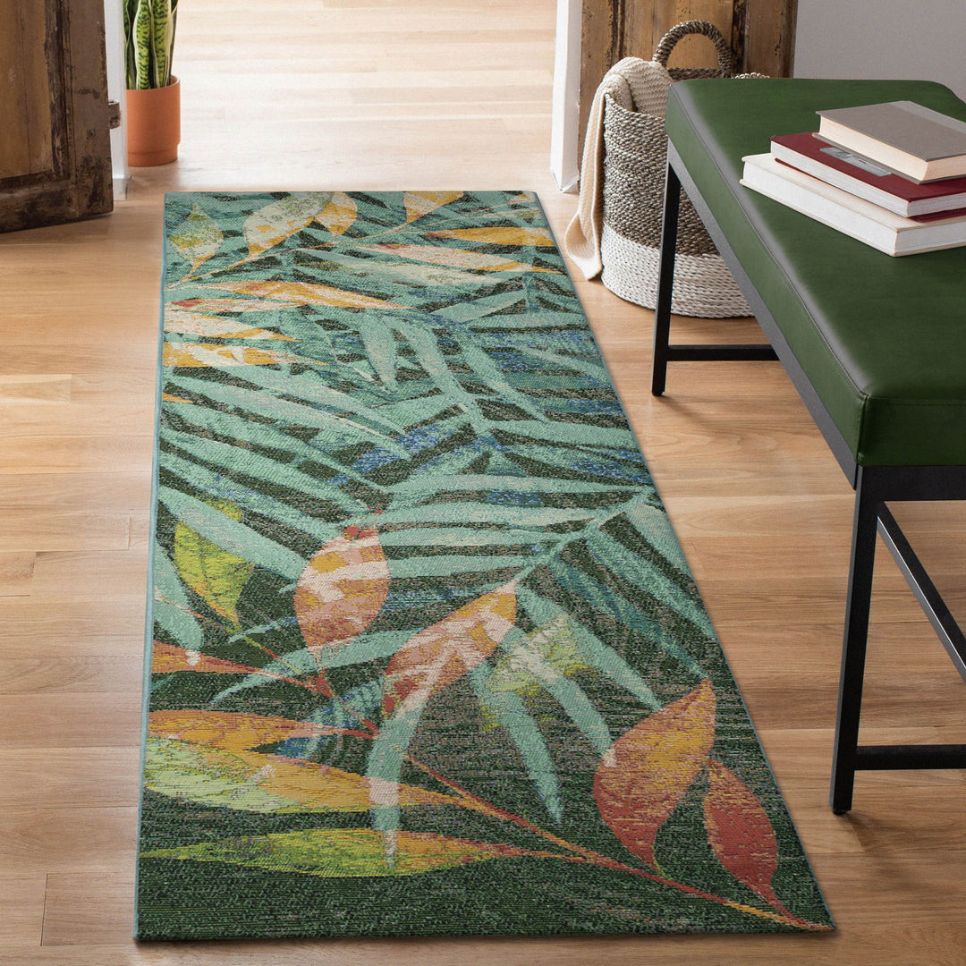 Liora Manne Marina Leaves Indoor/Outdoor Rug | Blue - RSH Decor