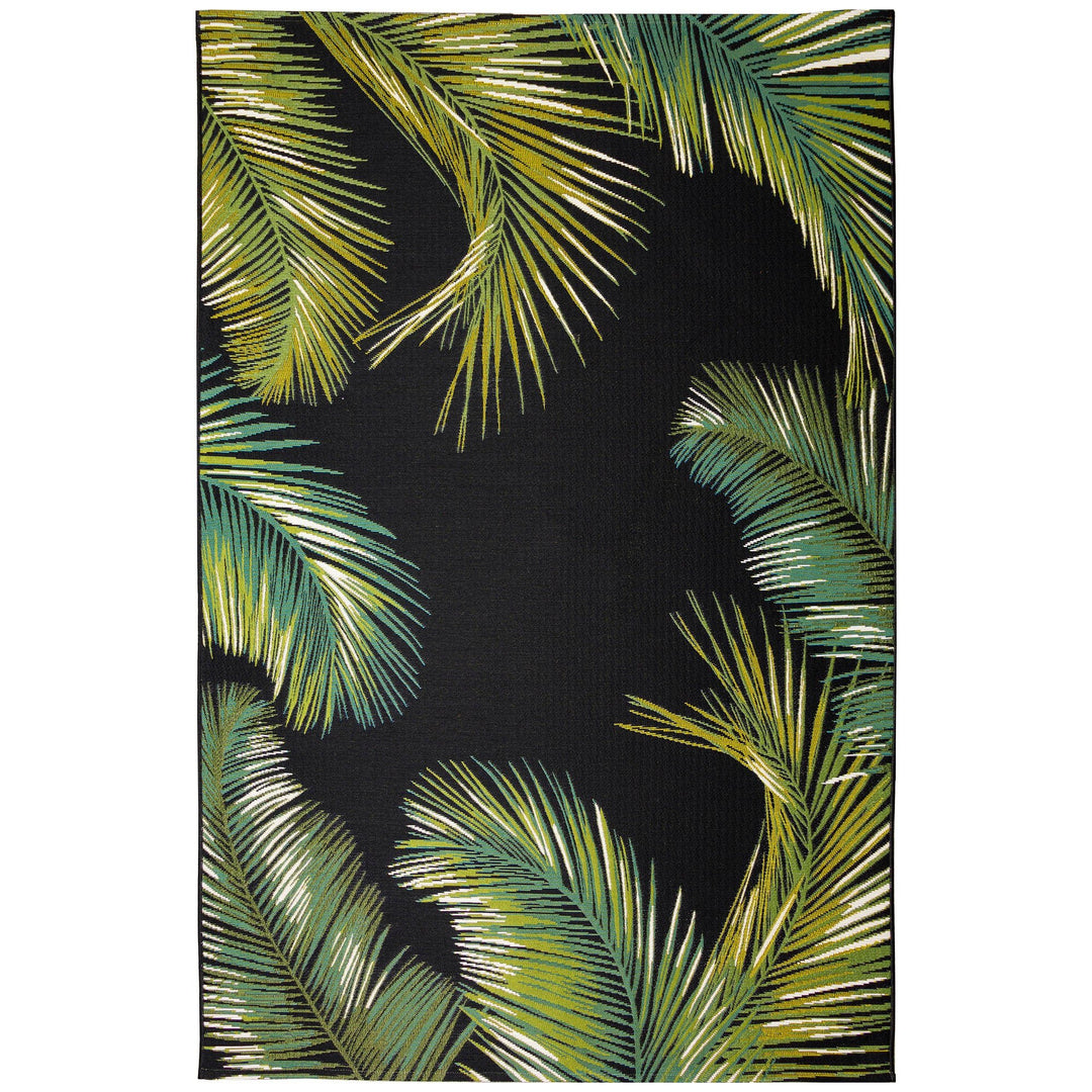 Liora Manne Marina Palm Border Indoor/Outdoor Rug | Black - RSH Decor