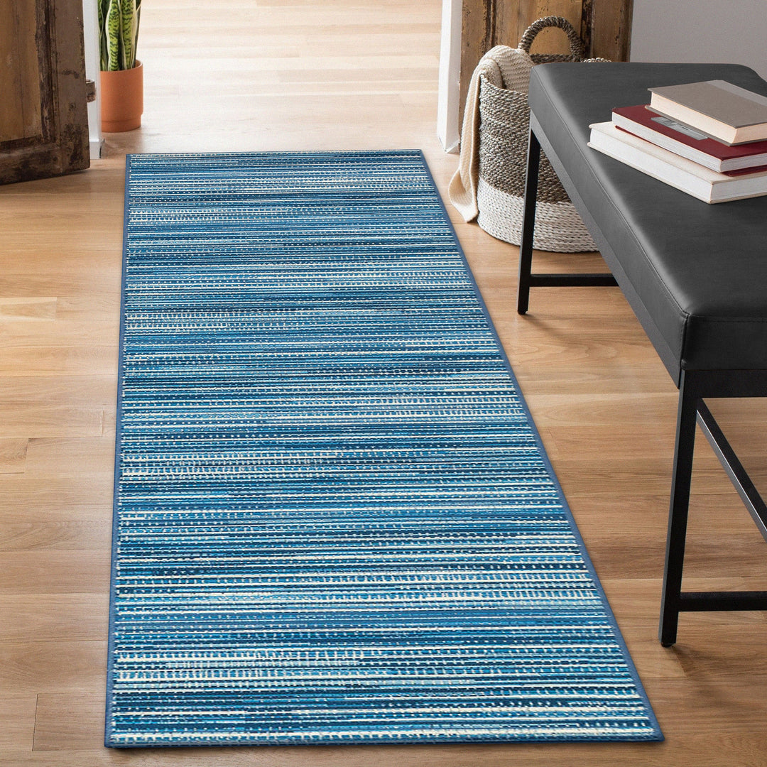 Liora Manne Marina Stripes Indoor/Outdoor Rug | China Blue - RSH Decor