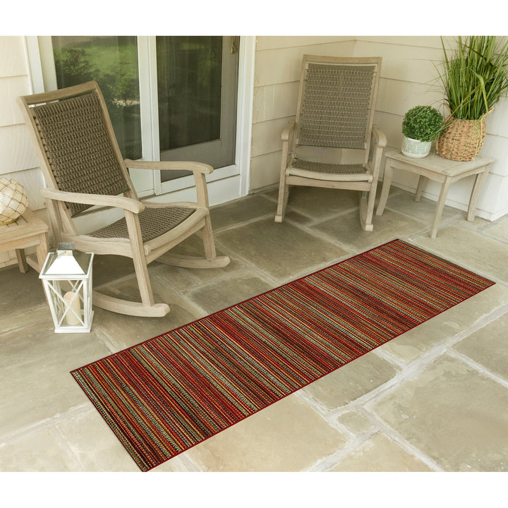 Liora Manne Marina Stripes Indoor/Outdoor Rug | Saffron - RSH Decor