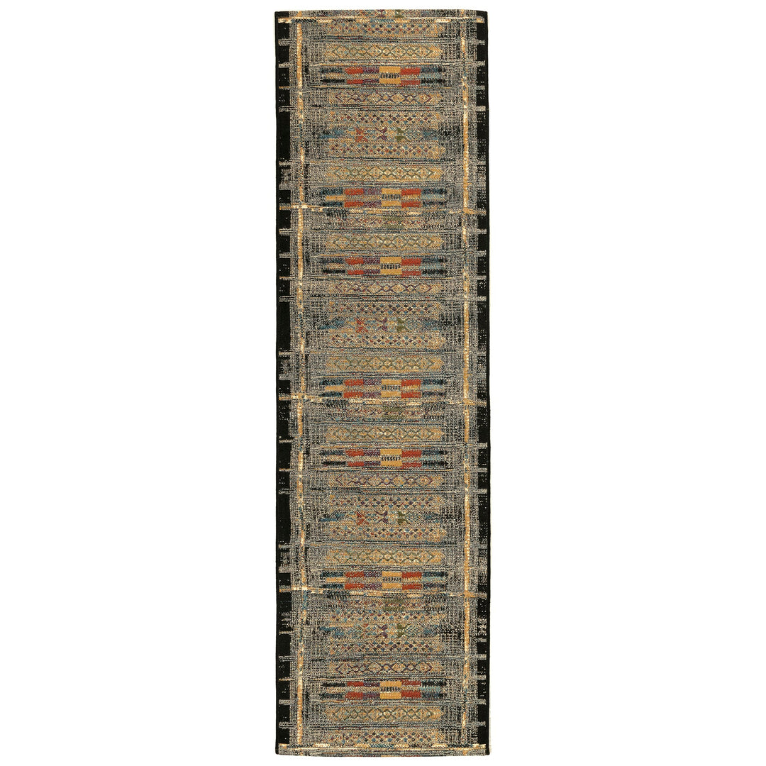 Liora Manne Marina Tribal Stripe Indoor/Outdoor Rug | Black - RSH Decor