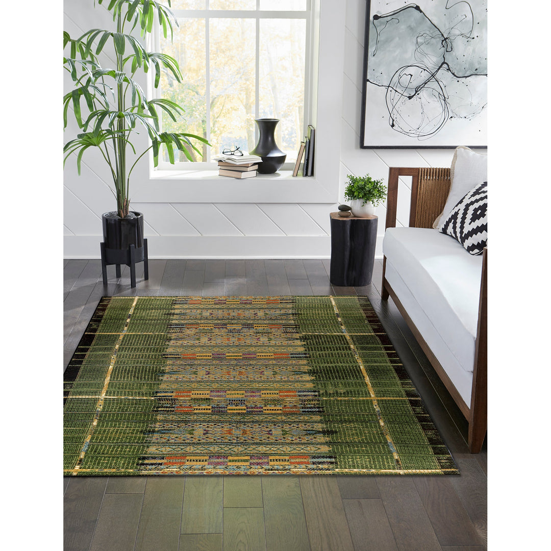 Liora Manne Marina Tribal Stripe Indoor/Outdoor Rug | Green - RSH Decor