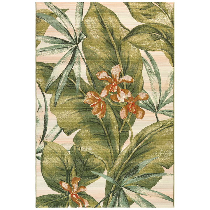 Liora Manne Marina Tropical Leaf Indoor/Outdoor Rug | Cream - RSH Decor