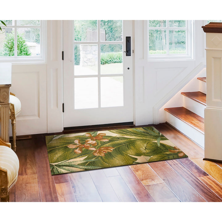 Liora Manne Marina Tropical Leaf Indoor/Outdoor Rug | Cream - RSH Decor