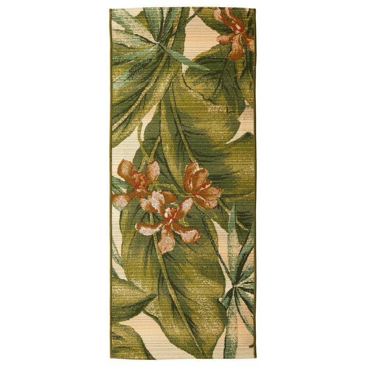 Liora Manne Marina Tropical Leaf Indoor/Outdoor Rug | Cream - RSH Decor