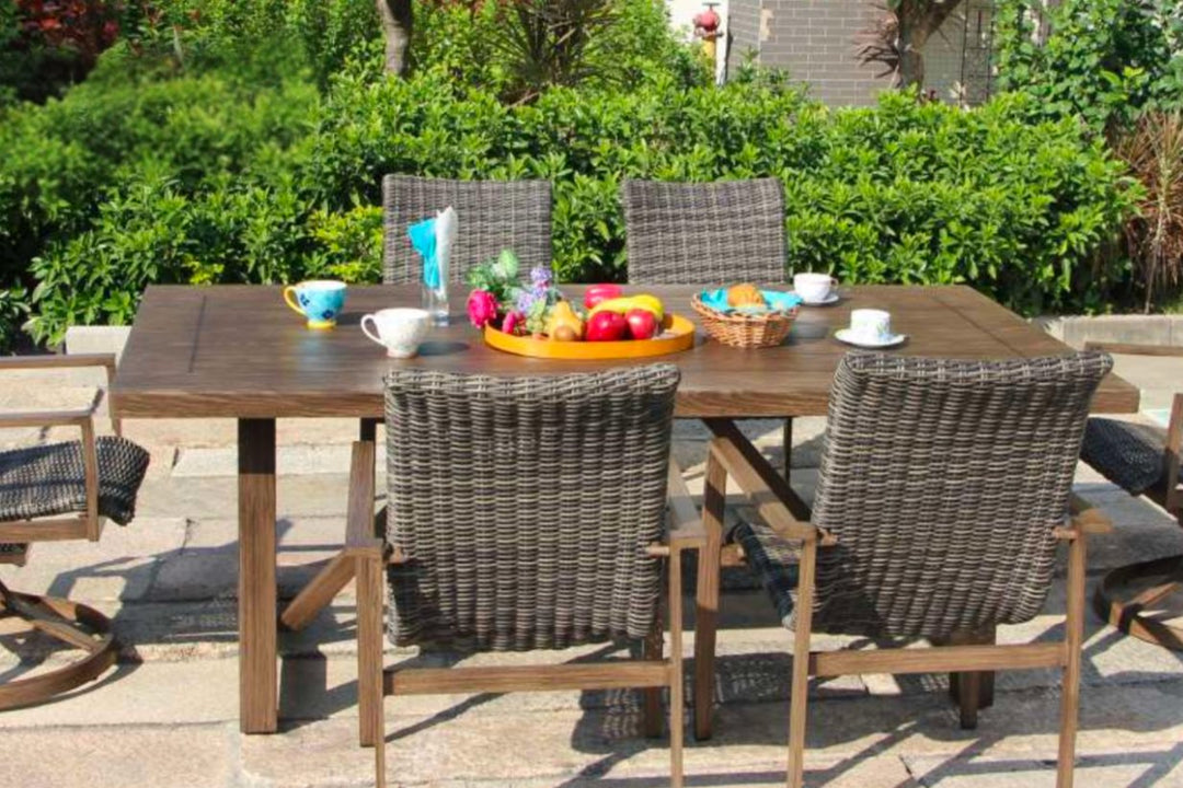 Newport Rectangle Dining Table and 6 Chairs | Phisco Outdoor | Taproom Brown - RSH Decor