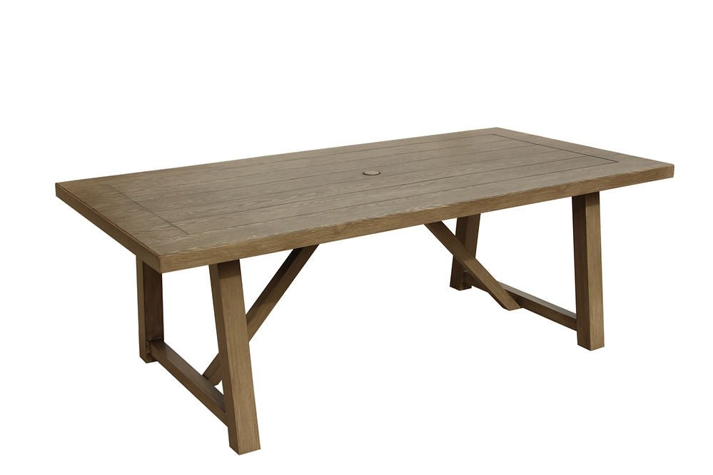 Newport Rectangle Dining Table and 6 Chairs | Phisco Outdoor | Weathered Teak - RSH Decor