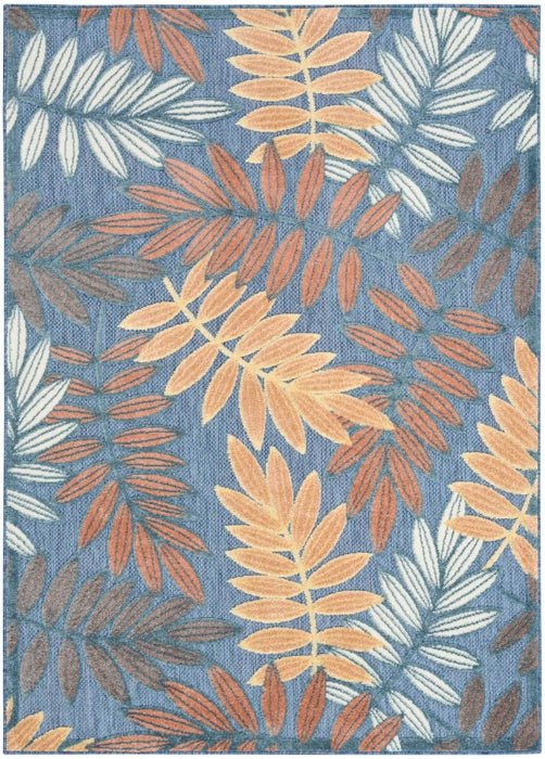 Nourison Rugs Aloha ALH18 Blue Rose Area Rug - RSH Decor