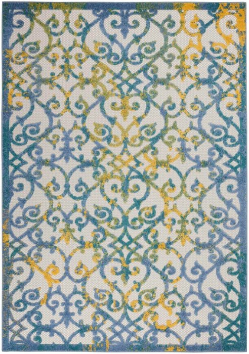 Nourison Rugs Aloha ALH21 Ivory Blue Area Rug - RSH Decor