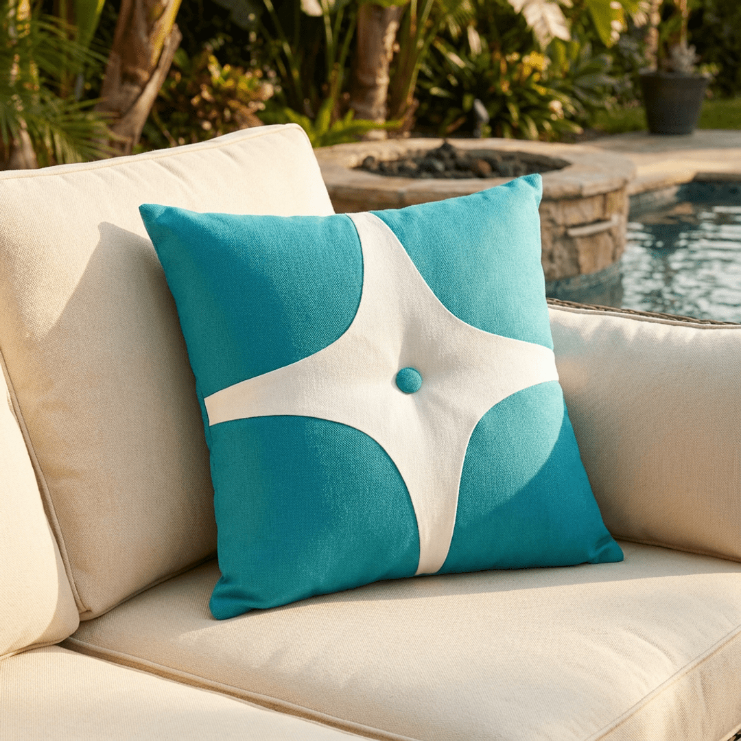Oblique Studio Sunbrella Astro Pillow in Aruba/White - RSH Decor