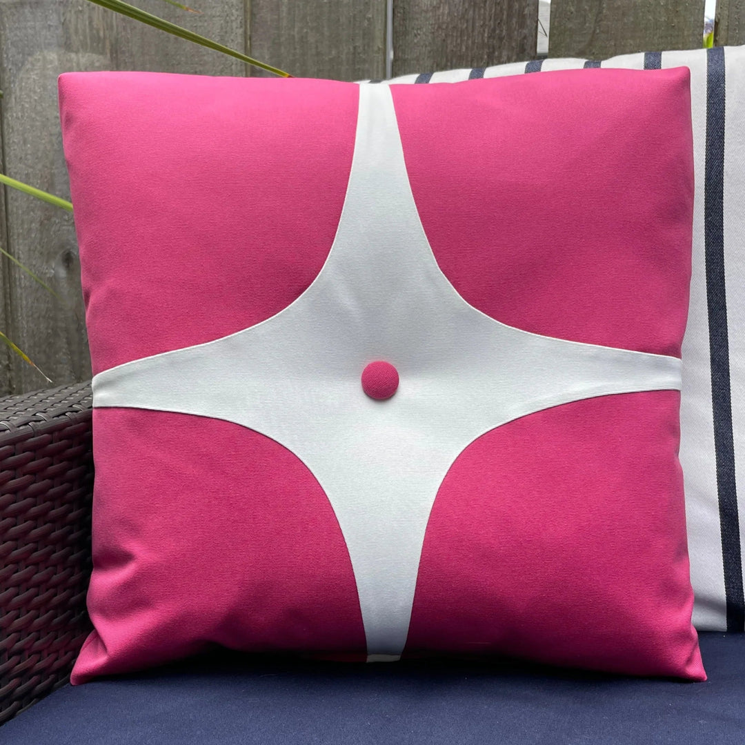 Oblique Studio Sunbrella Astro Pillow in Hot Pink/White - RSH Decor
