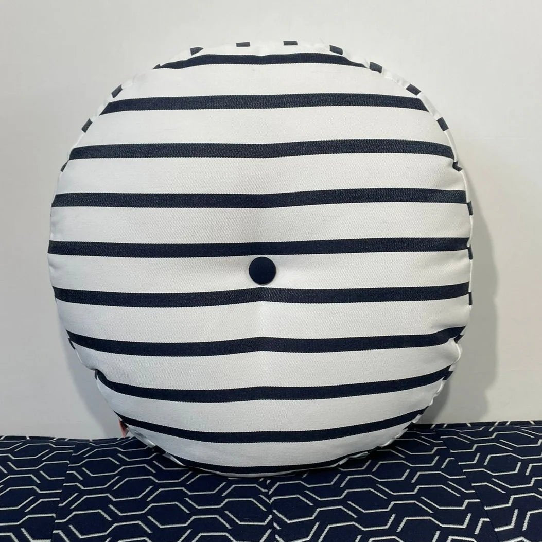 Oblique Studio Sunbrella Circle Pillow in Lido Stripe - RSH Decor