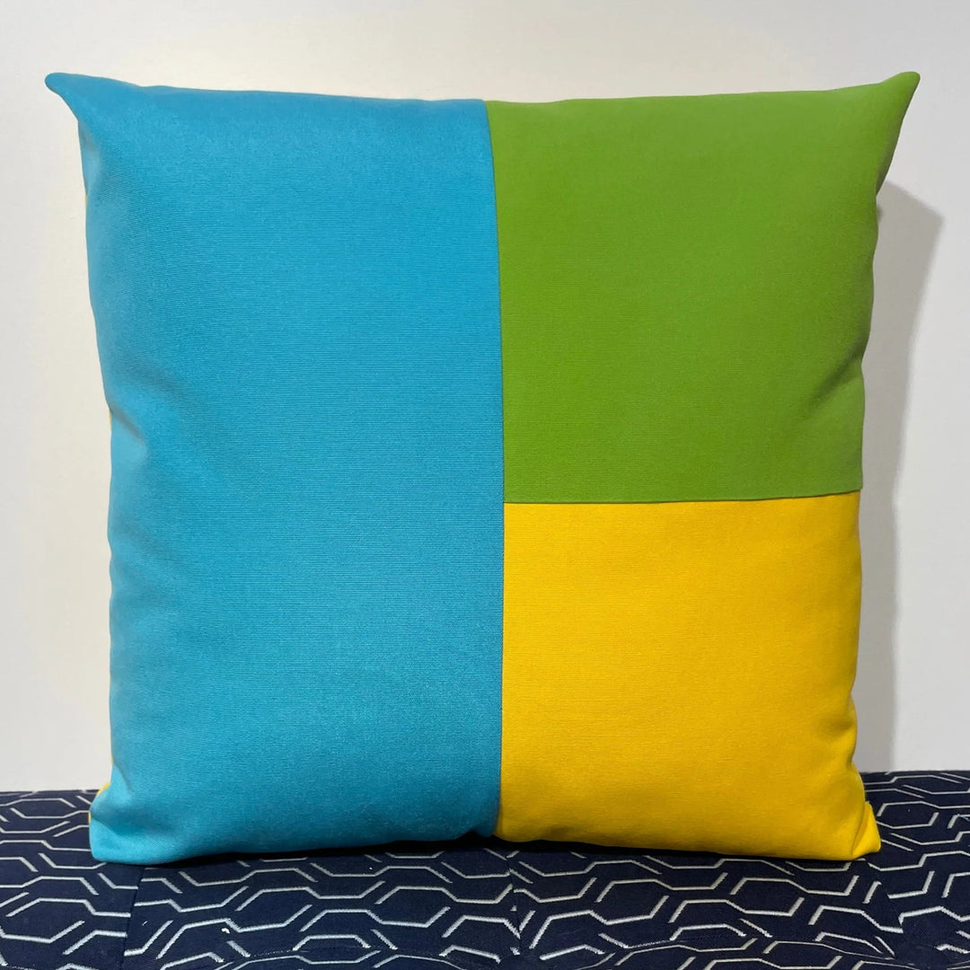Oblique Studio Sunbrella Cube Pillow in Aruba/Macaw/Sunflower - RSH Decor