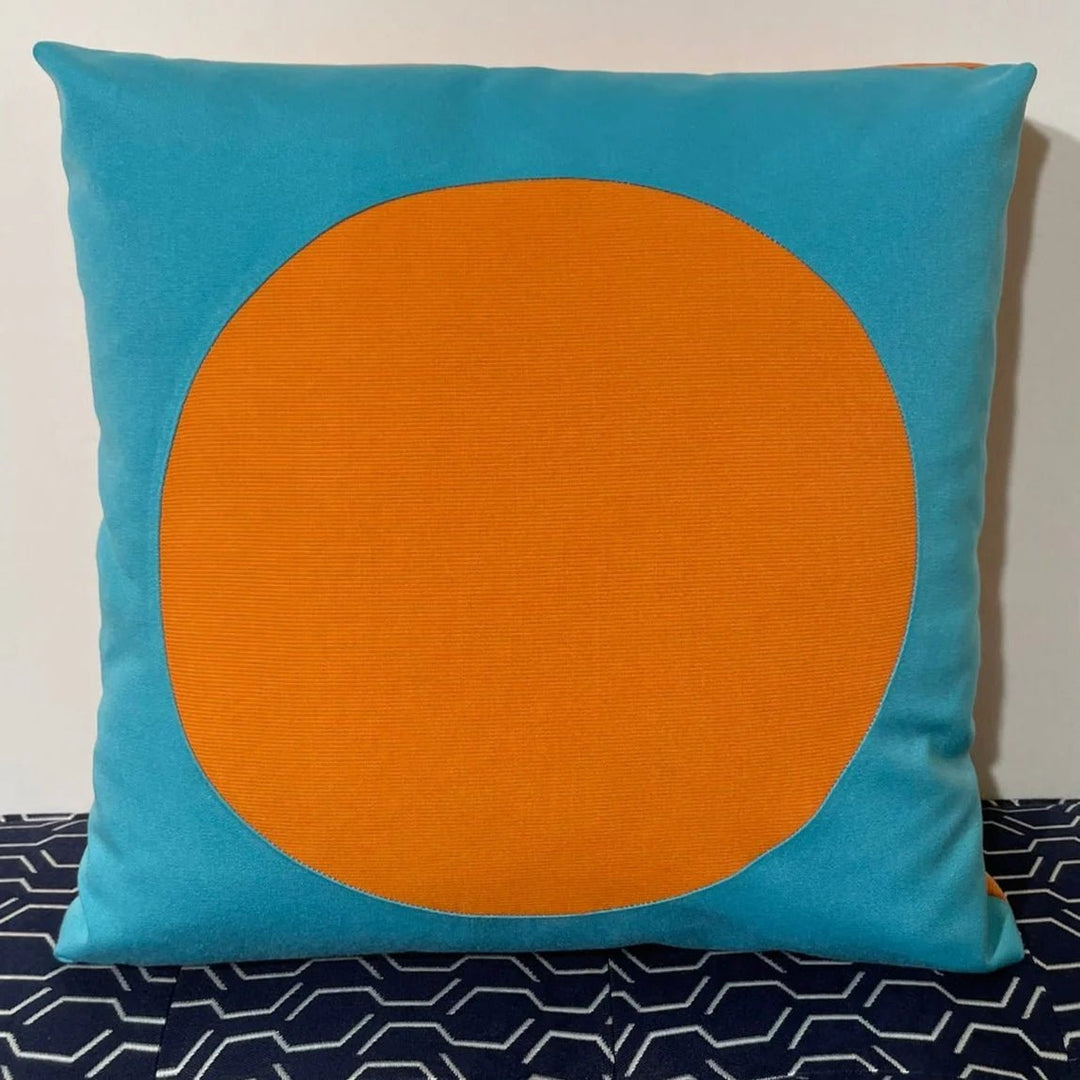 Oblique Studio Sunbrella Dot Pillow in Aruba/Tangerine - RSH Decor