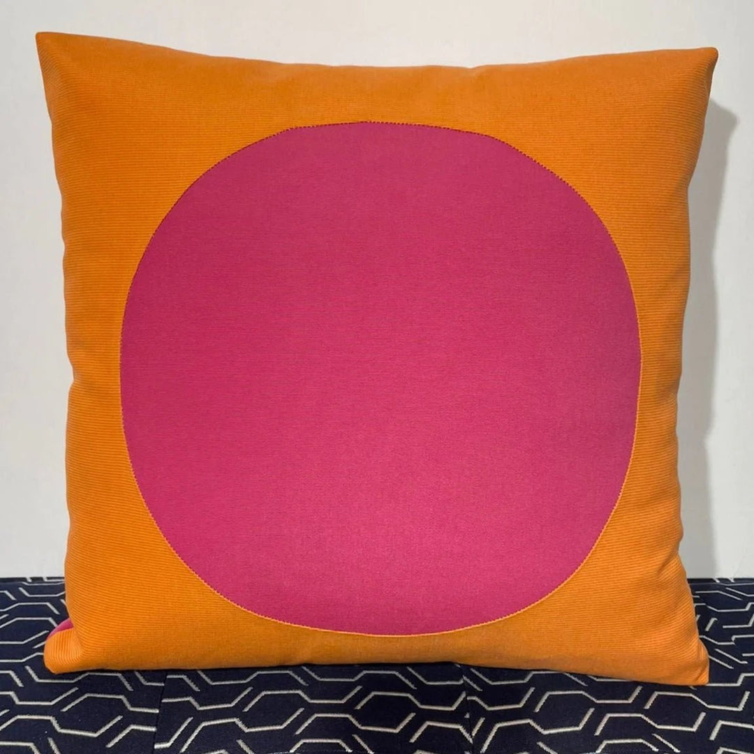 Oblique Studio Sunbrella Dot Pillow in Tangerine/Hot Pink - RSH Decor