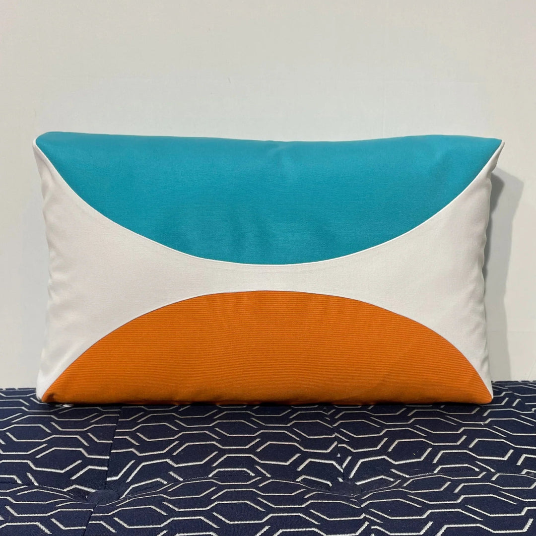 Oblique Studio Sunbrella Eclipse Lumbar Pillow in Aruba/Tangerine - RSH Decor