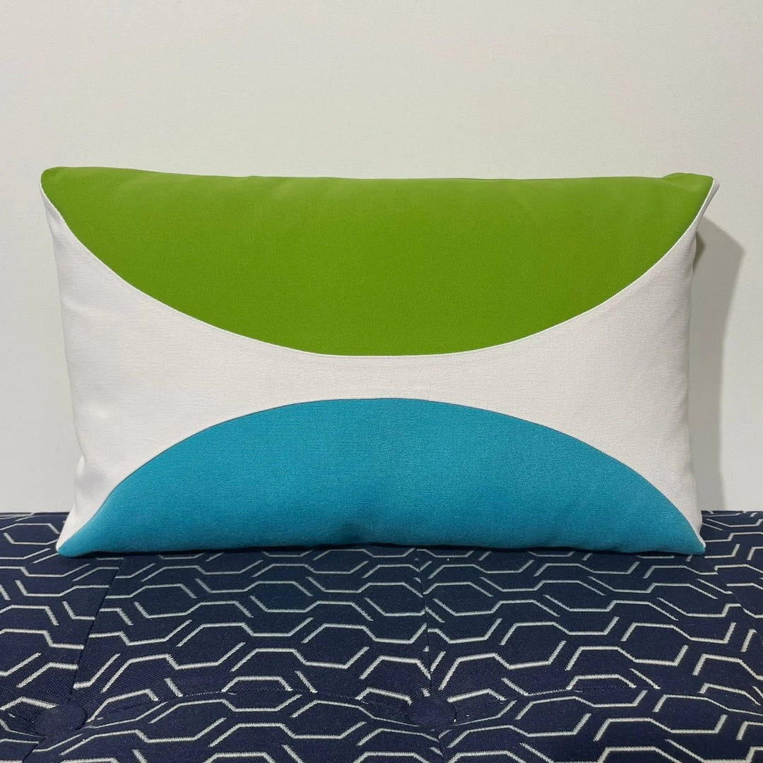 Oblique Studio Sunbrella Eclipse Lumbar Pillow in Macaw/Aruba - RSH Decor