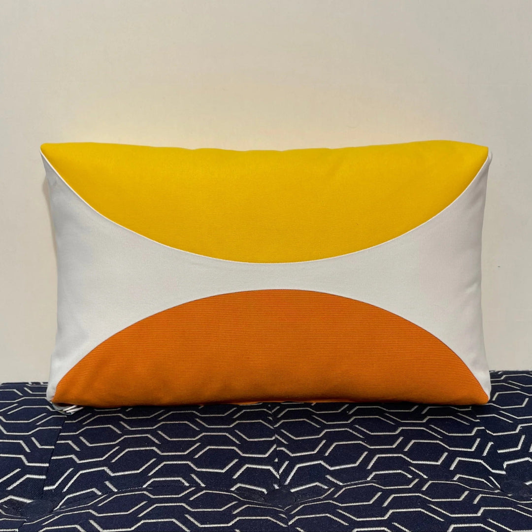 Oblique Studio Sunbrella Eclipse Lumbar Pillow in Sunflower/Tangerine - RSH Decor
