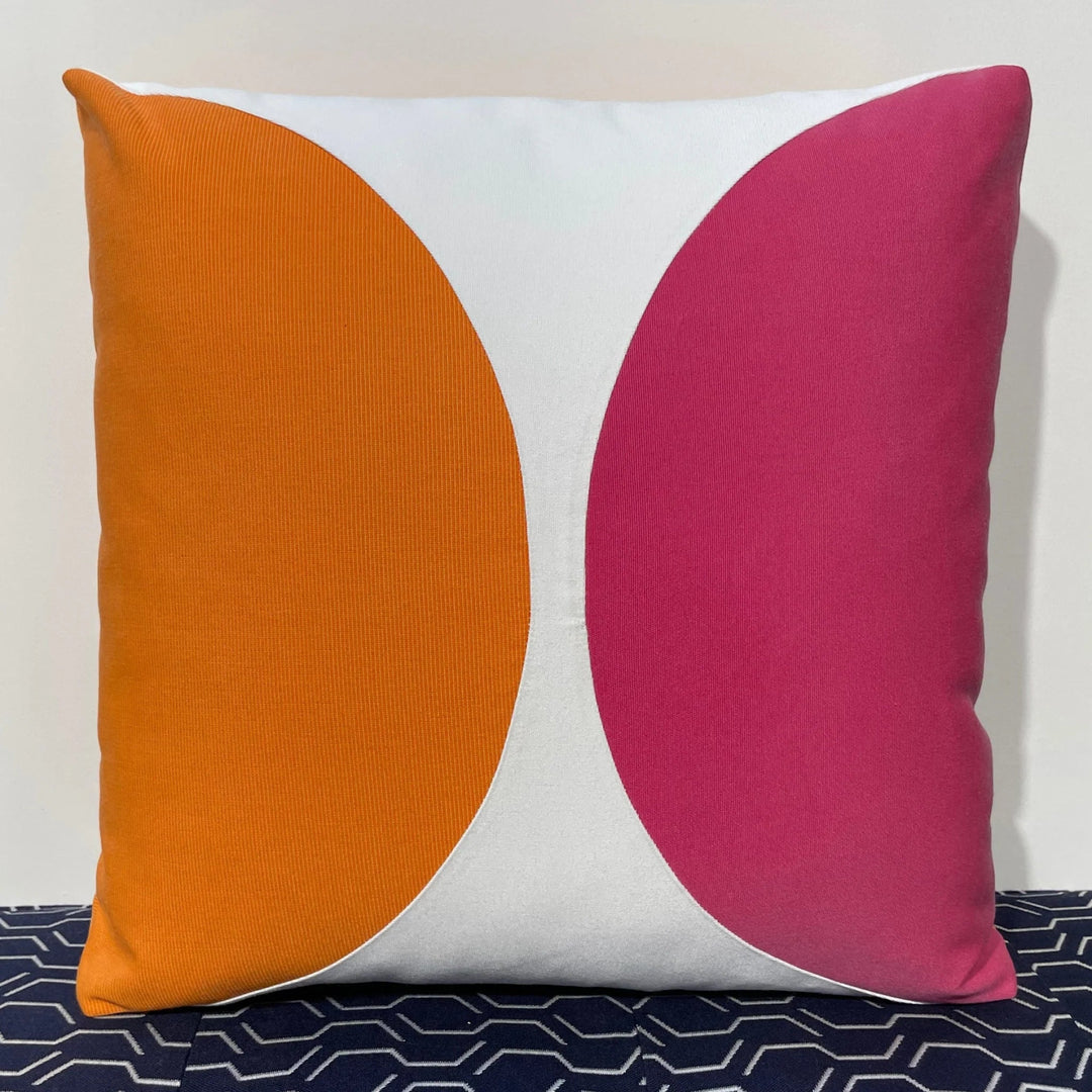 Oblique Studio Sunbrella Eclipse Pillow in Tangerine/Hot Pink - RSH Decor