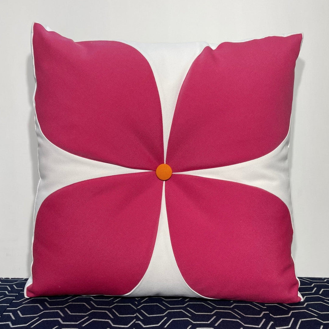 Oblique Studio Sunbrella Flower Pillow in Hot Pink/Tangerine - RSH Decor