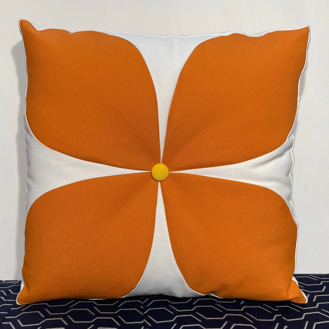 Oblique Studio Sunbrella Flower Pillow in Tangerine/Sunflower - RSH Decor