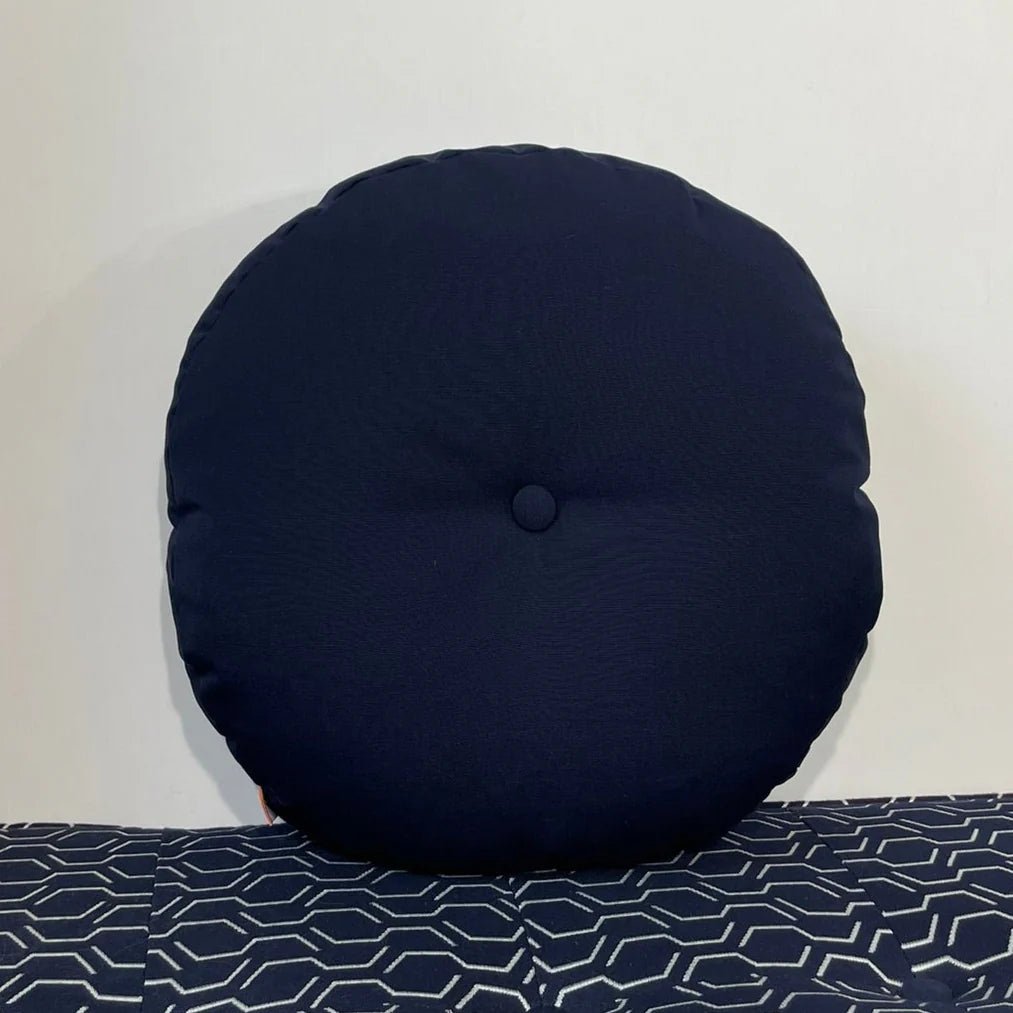Oblique Studio Sunbrella Hero Circle Pillow in Navy - RSH Decor