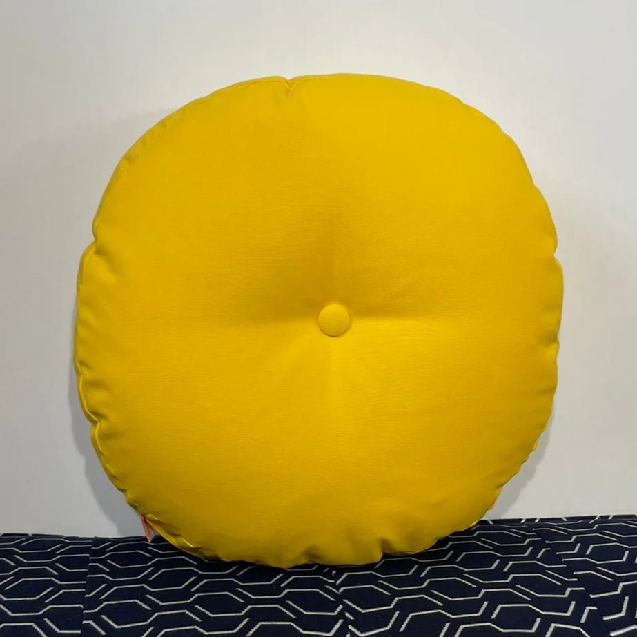 Oblique Studio Sunbrella Hero Circle Pillow in Sunflower - RSH Decor