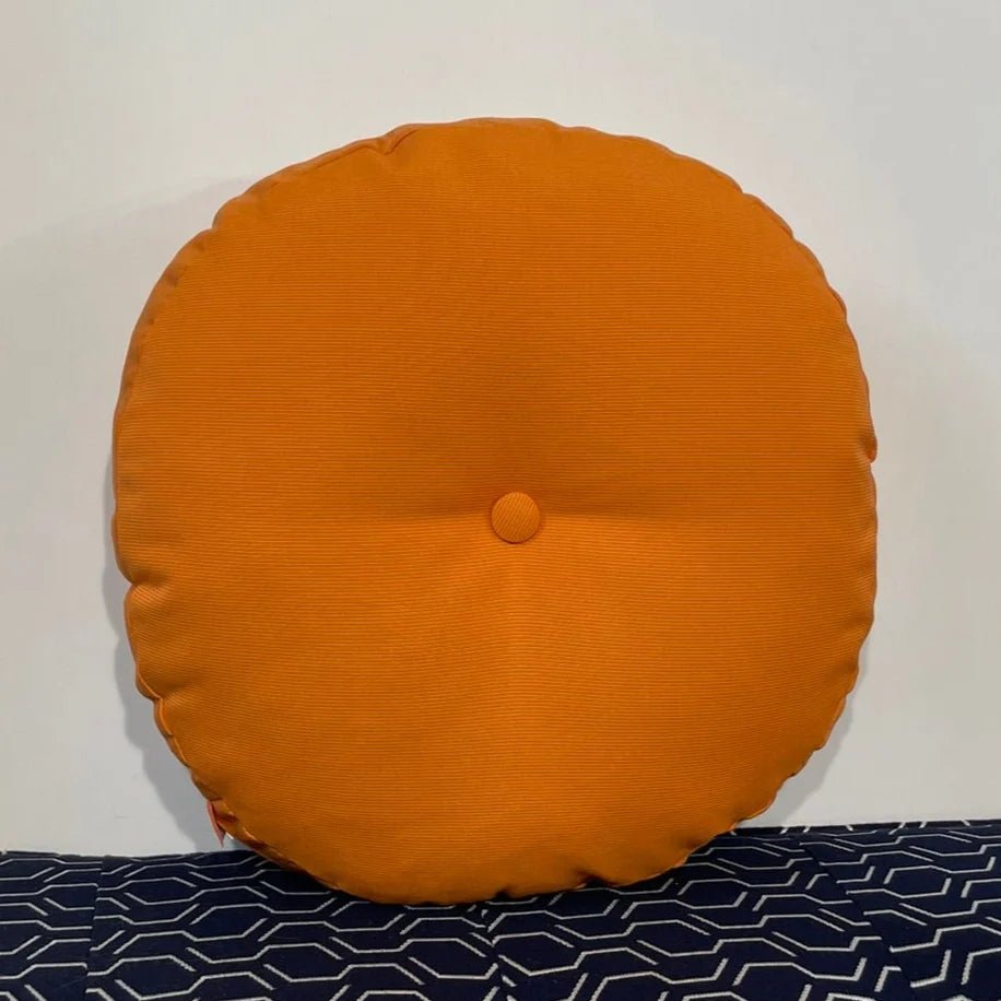 Oblique Studio Sunbrella Hero Circle Pillow in Tangerine - RSH Decor