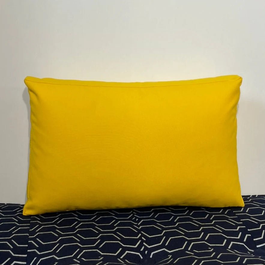 Oblique Studio Sunbrella Hero Solid Lumbar Pillow in Sunflower - RSH Decor