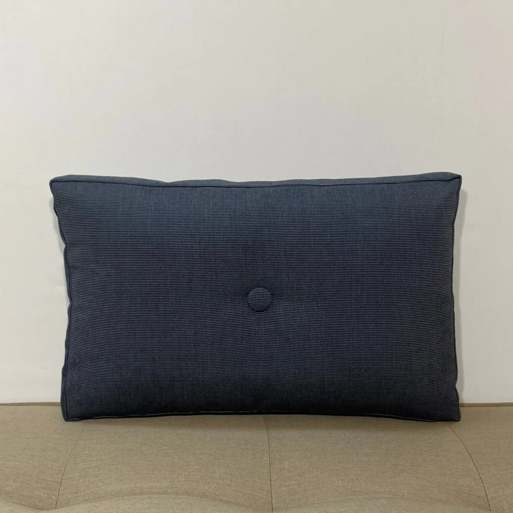 Oblique Studio Sunbrella Hero Solid Lumbar Pillow w/ Button in Twilight - RSH Decor