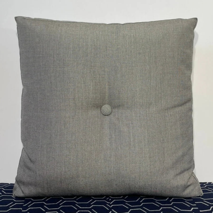 Oblique Studio Sunbrella Hero Solid Square Pillow w/ Button in Flint - RSH Decor