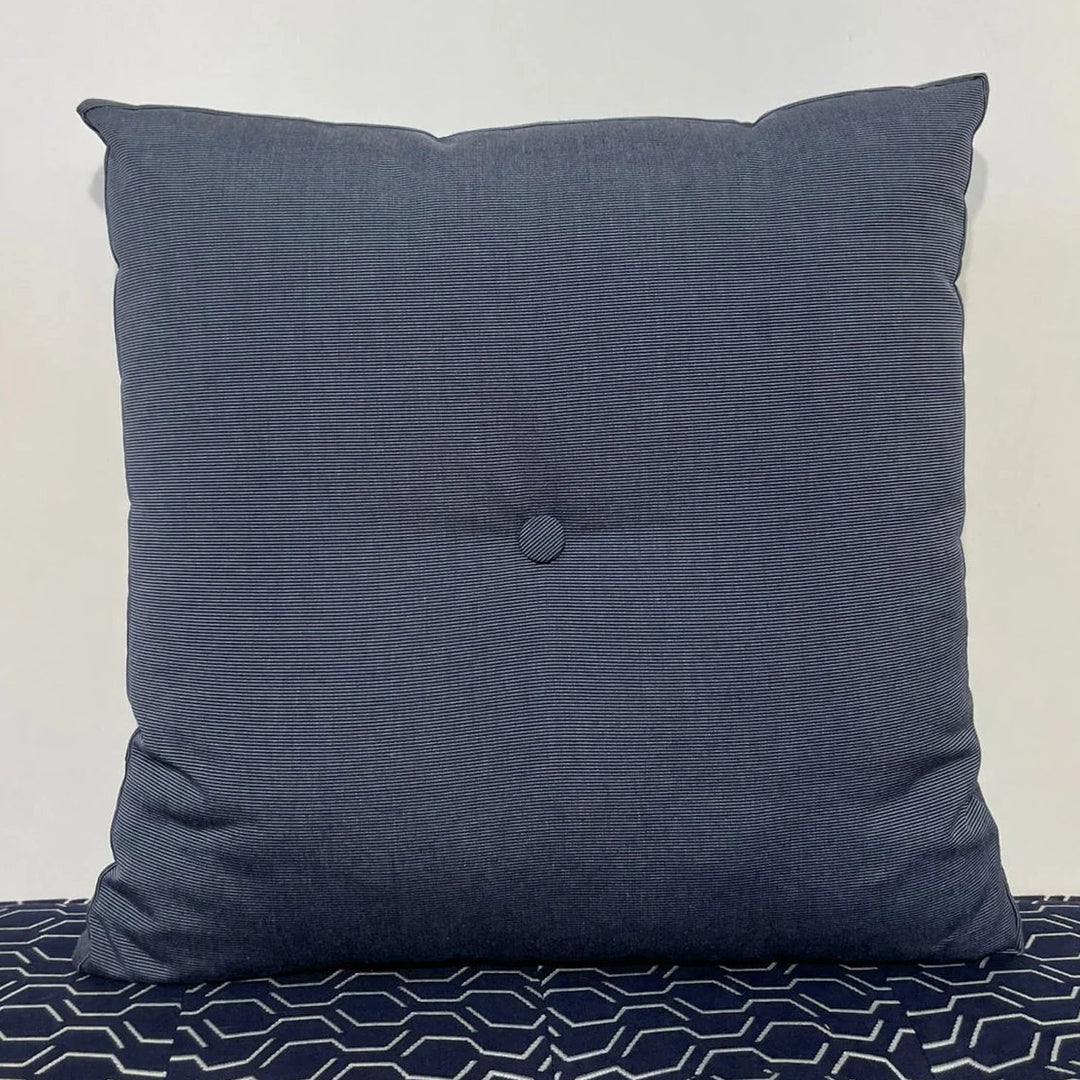 Oblique Studio Sunbrella Hero Solid Square Pillow w/ Button in Twilight - RSH Decor