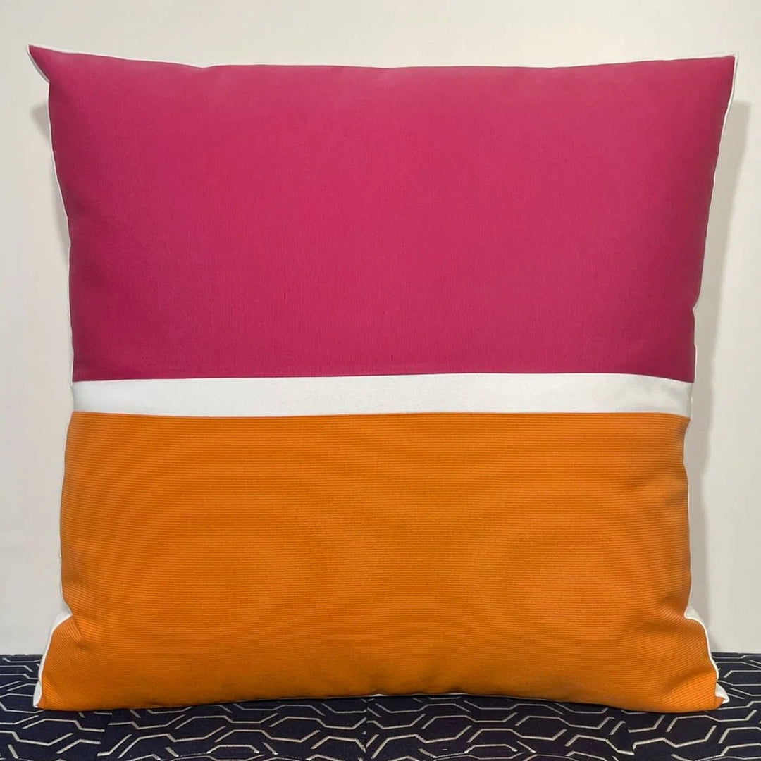 Oblique Studio Sunbrella Horizon Large Pillow in Hot Pink/Tangerine - RSH Decor