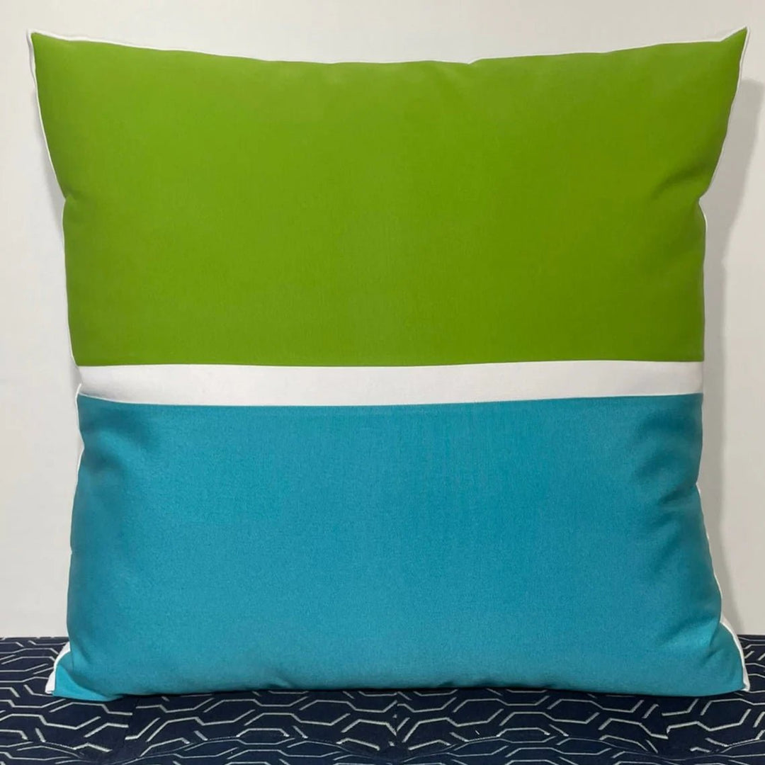 Oblique Studio Sunbrella Horizon Large Pillow in Macaw/Aruba - RSH Decor