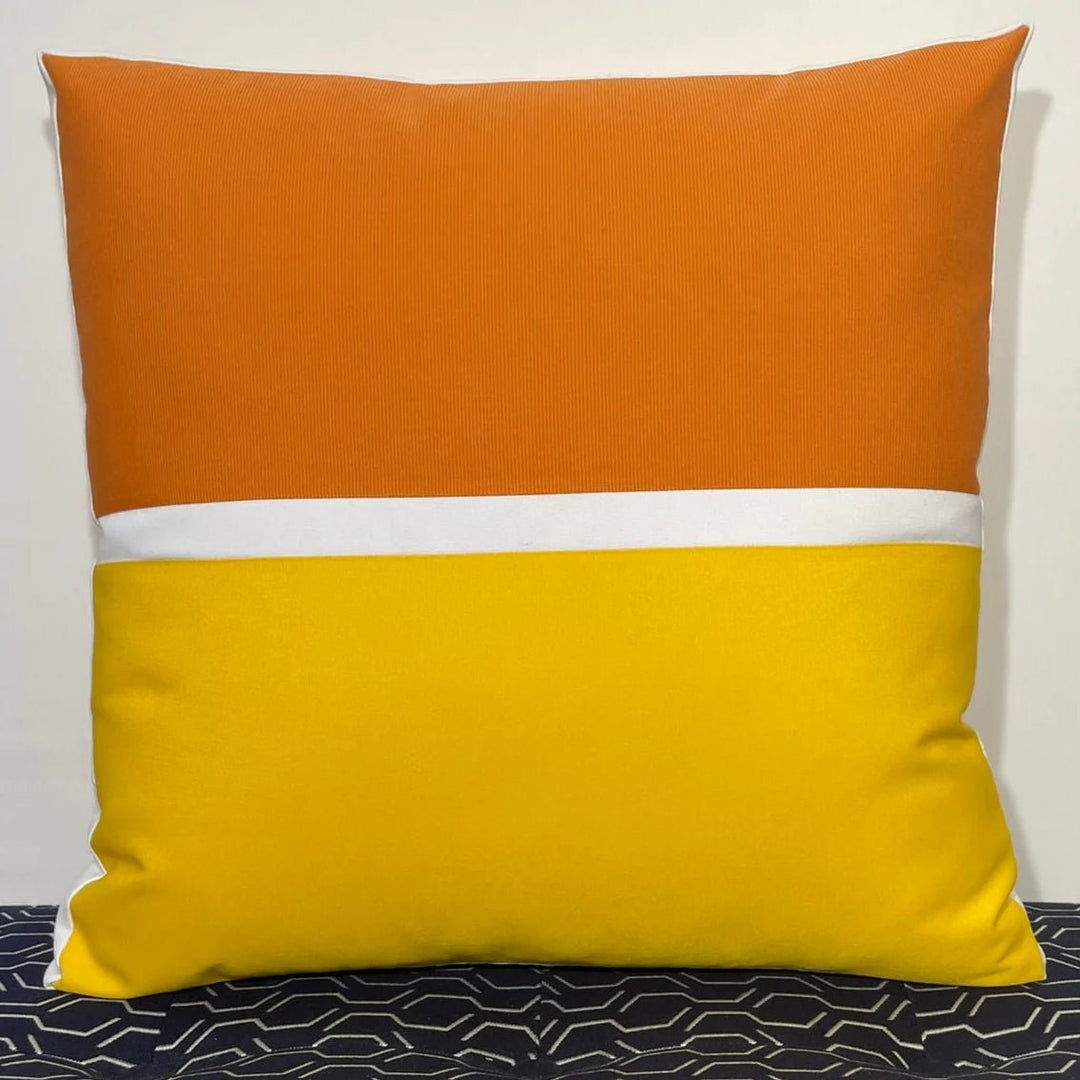 Oblique Studio Sunbrella Horizon Large Pillow in Tangerine/Sunflower - RSH Decor