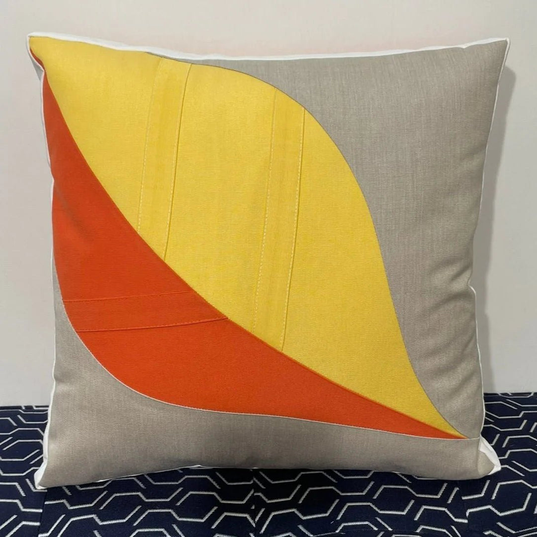 Oblique Studio Sunbrella Leaf Pillow in Buttercup/Melon - RSH Decor