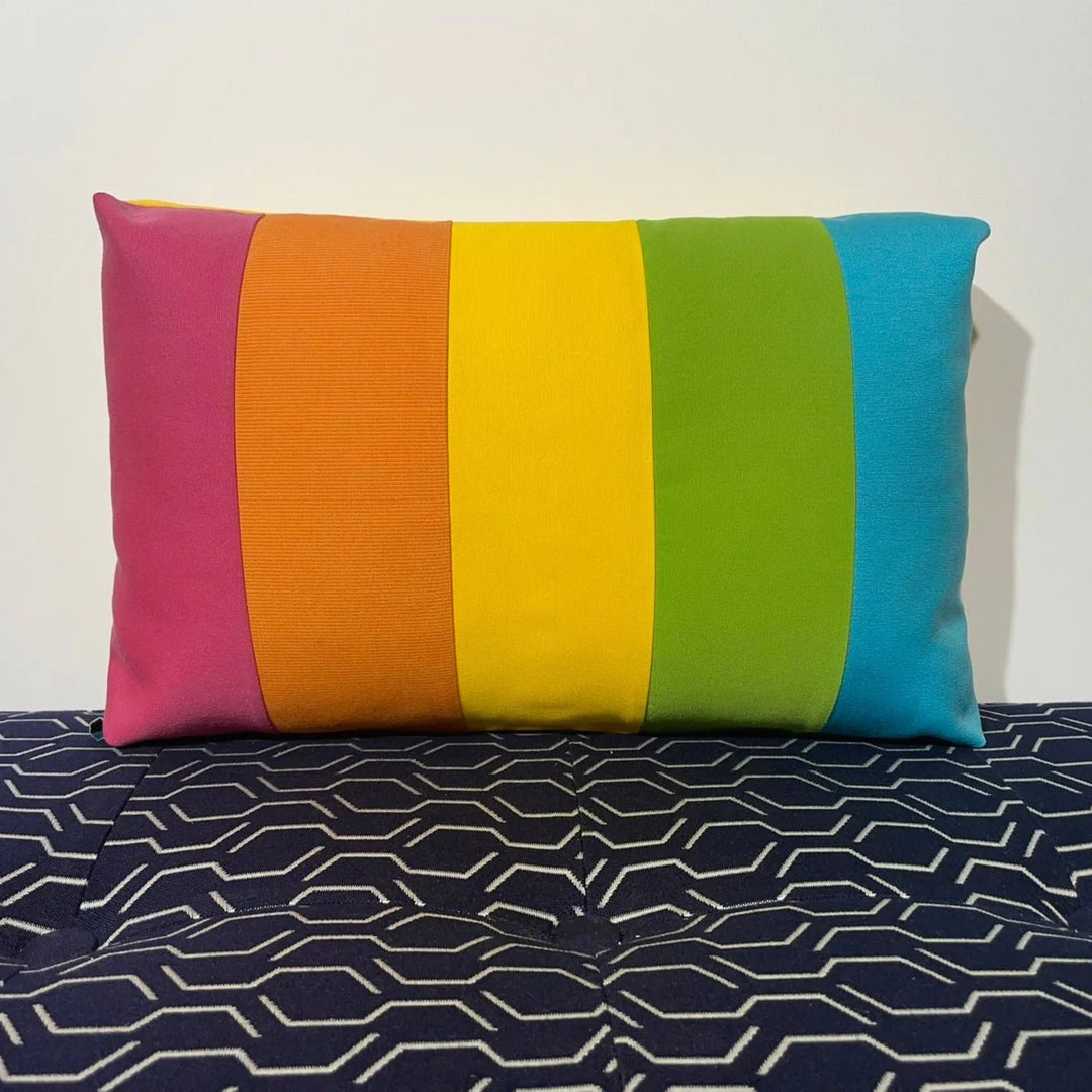Oblique Studio Sunbrella Rainbow Lumbar Pillow - RSH Decor
