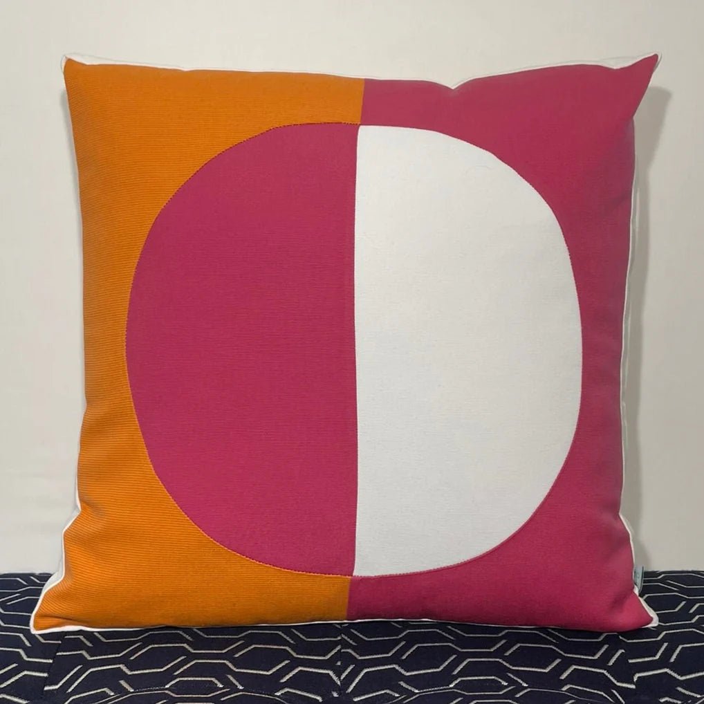 Oblique Studio Sunbrella Reflection Pillow in Hot Pink/Tangerine - RSH Decor