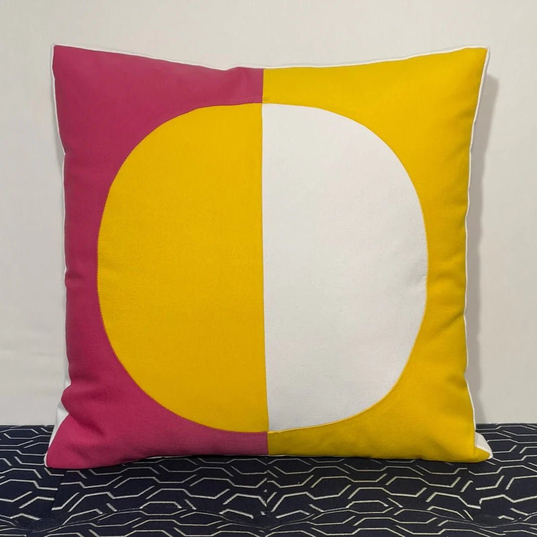 Oblique Studio Sunbrella Reflection Pillow in Sunflower/Hot Pink - RSH Decor
